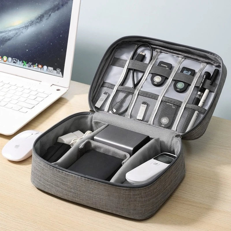 Pocket tech travel pouch for cables chargers and earphones